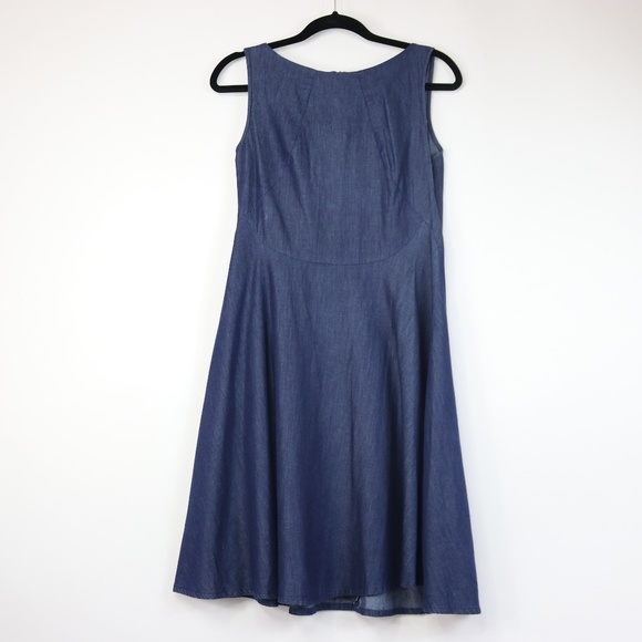 Zara Dresses & Skirts - Zara Basic Denim Blue Couture A Line Dress